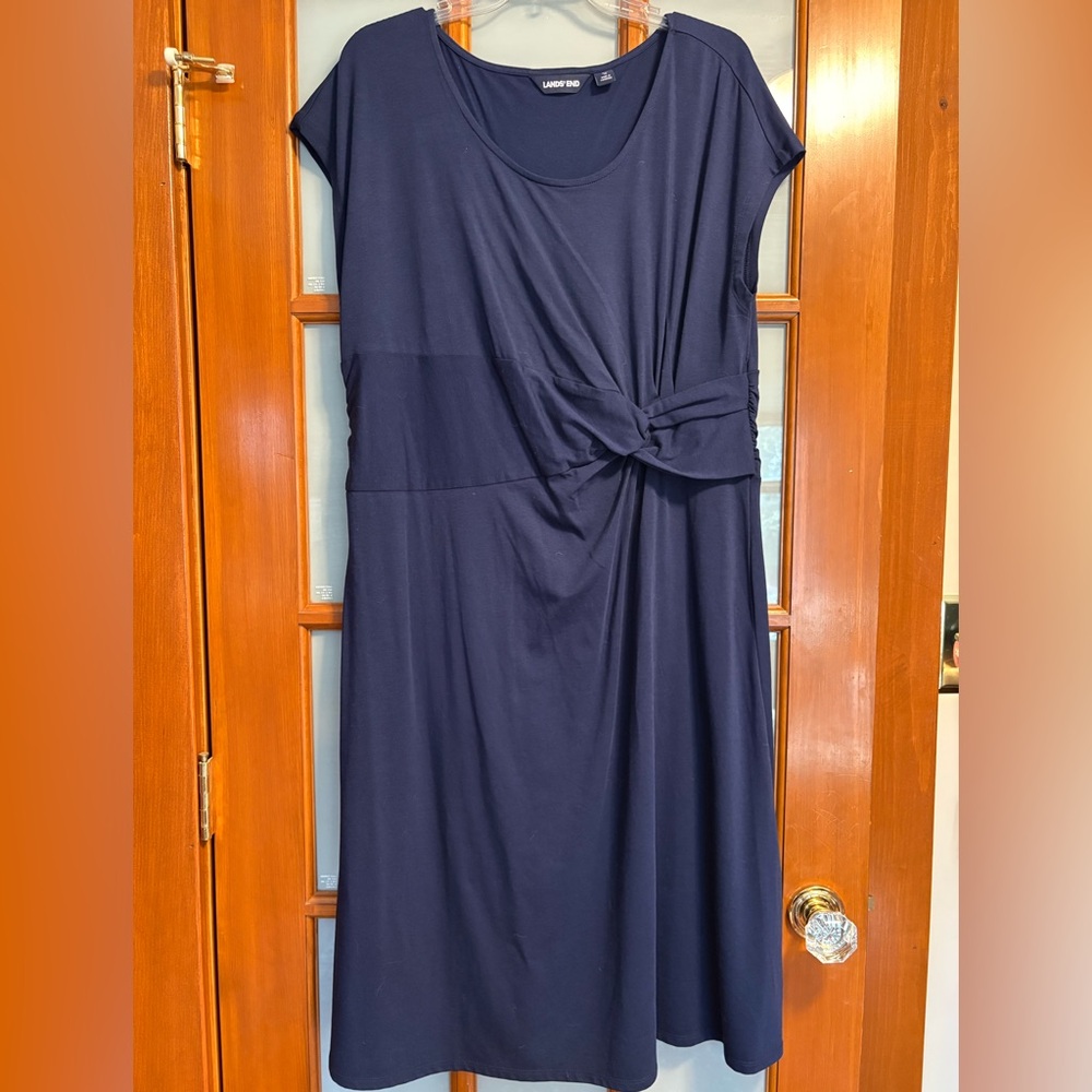 Lands' End Women's Navy Midi Dress